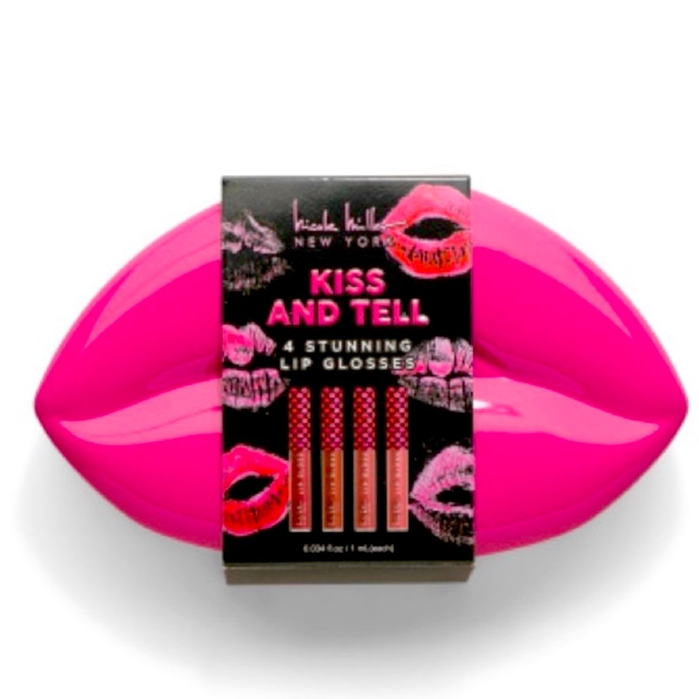 Nicole Miller Lip Gloss Set - Vibrant Pink Christmas Gift- Stocking Stuffer